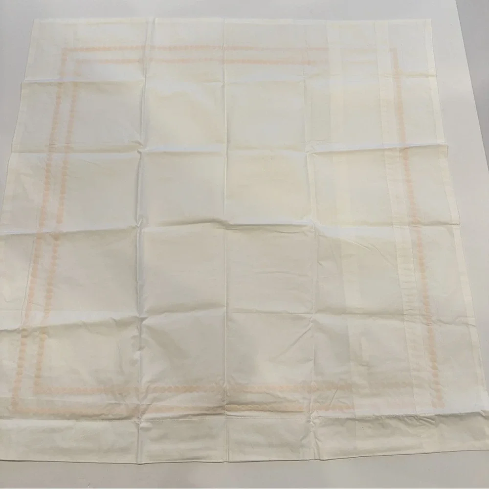 Potterybarn Gold Embroidered Pearls On White Euro Sham EUC 26x26 Cotton